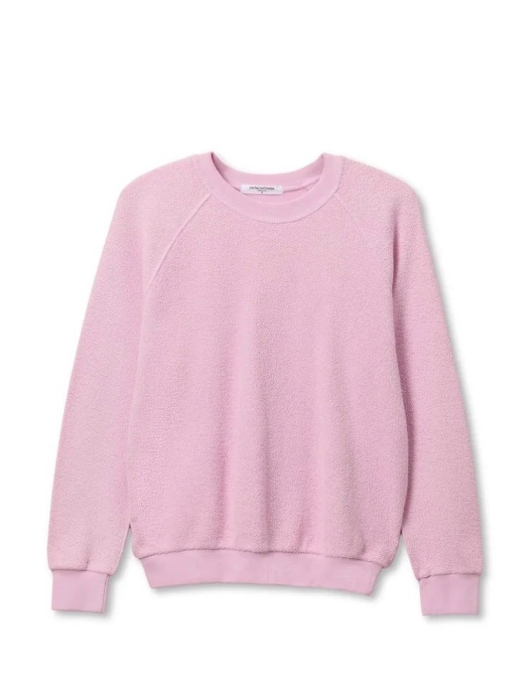perfectwhitetee ziggy reverse fleece crew neck sweatshirt sugar pink XL